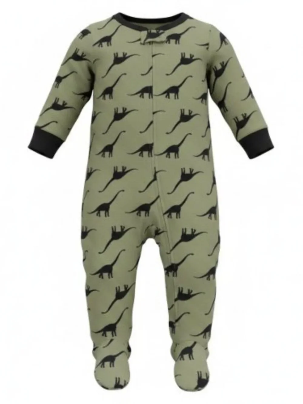 OLD NAVY Green Dinosaur Print One Piece Fleece Blanket Sleeper Boys Size 2T